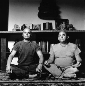 a young Swami Chetanananda with Rudi in New York